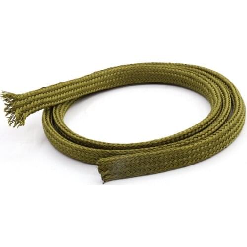 5M soft cotton Nylon Sleeve Wire Cable Braided Sleeving Protecting Expandable Cable Sleeve High Density Cable Sleeves army green
