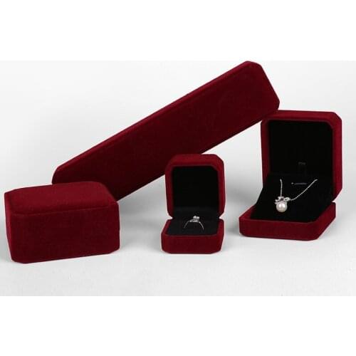 5pcs/lot New Jewelry Box of Ring Bracelet Flannel Jewelry Pendant Gift Necklace Bxoes