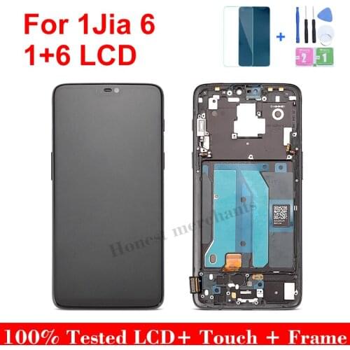 6.28" Original LCD For One plus 6 LCD Display Screen Digitizer Assembly For 1+6 A6000 A6003 Display Replacement With Frame