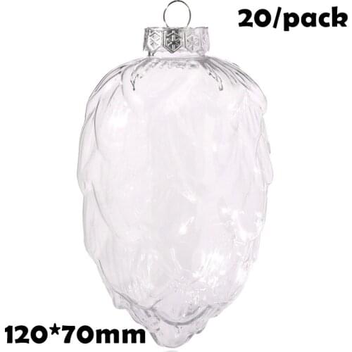 Promotion - 20 Pieces x DIY Paintable/Shatterproof Christmas Decoration Sphere Bauble Ball Ornament, 120*70mm Plastic Pine Nut