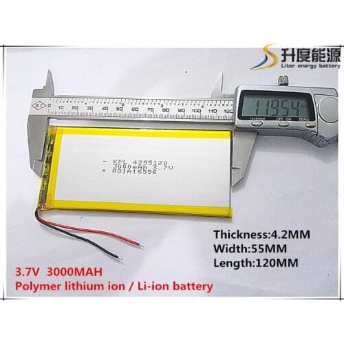 3.7V 3000MAH 4255120 Lithium polymer Battery with protection board For MID 7inch Tablet PC Free Shipping