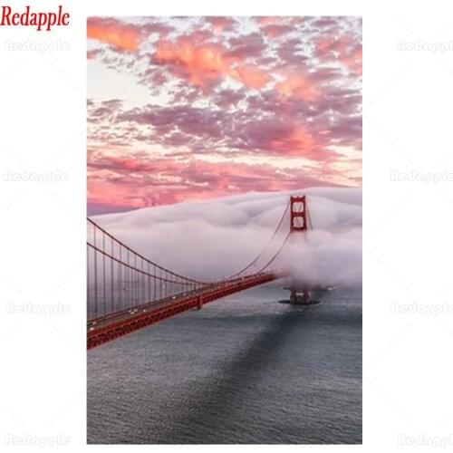 Diamond painting Natural scenery sunset, bridge new 5d diamond embroidery cross stitch full square round 3D DIY graffiti home