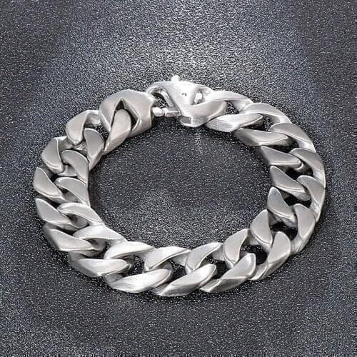 European and American mens titanium steel jewelry casting frosted denim bracelet creative domineering mens retro bracelet