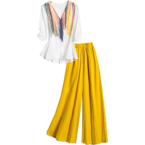 M to 3XL Latest New Fashion Simple Style Casual Two Pieces Matching Clothing Cotton Linen Loose Pant Set for Woman