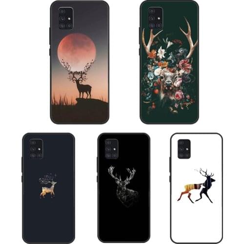Deer Silhouette Painting For Samsung A20e A21S A10 A20 A40 A50 A70 Case For Galaxy A71 A51 A31 M11 M31 M30S Coque