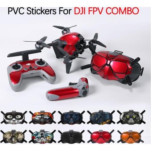 For DJI FPV COMBO Drone Full Set Of PVC Stickers Protective Film Scratch-proof Dust-proof Skin Colorful Cool Decals Accessories