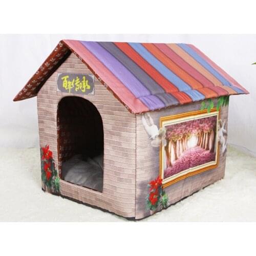 Kennel cat house dog house dog house pet bed autumn and winter warm dog house detachable nest