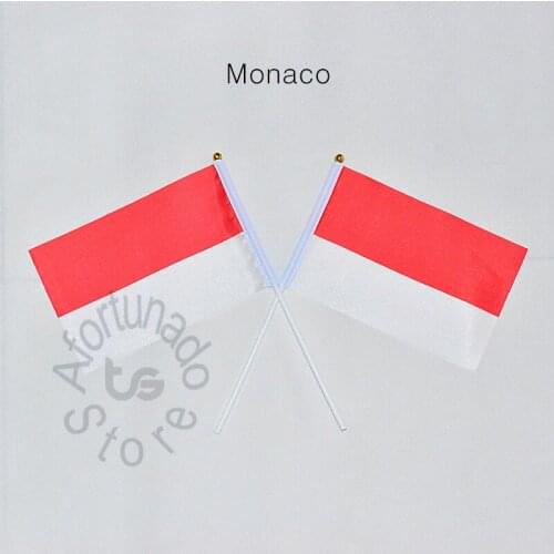 Monaco flag Banner 14*21cm hand waving National flag Home Decoration flag banner