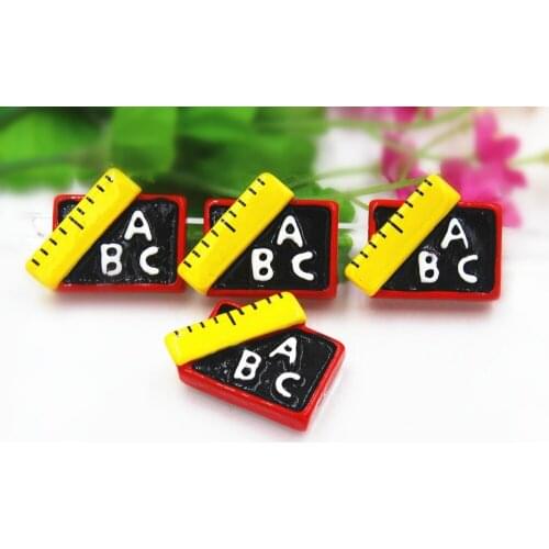 30pcs/lot DIY resin cabochons accessories flat back resin abc blackboard kawaii resin 23*30mm