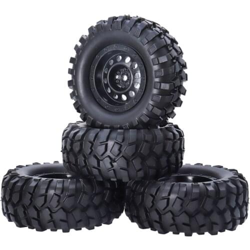 4PCS 1:10 Rock Crawler Tires Wheel 1.9inch 108mm Rubber Tyre Wheel Rim Hex 12mm for 1/10 Axial RC4WD D90 SCX10 Rock Climbing Car