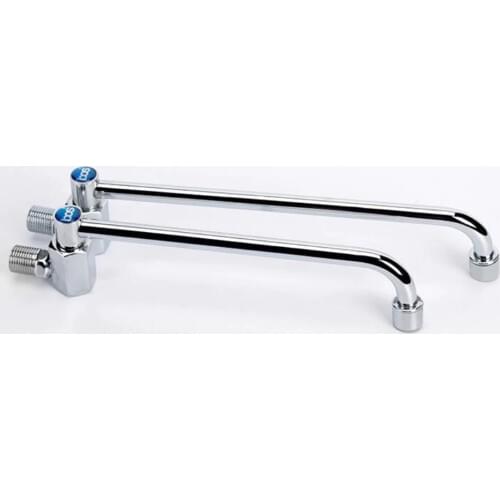 Copper wall mounted Single Cold semi-automatic kitchen sink faucet or basin faucet sink tap with long pipe