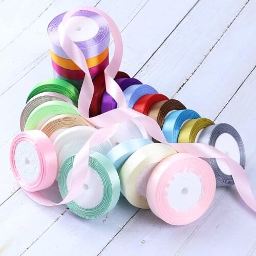 36 Colors Solid Color Grosgrain Ribbon Satin Gift Wrapping Roll 22 Meters Tape Party Wedding Decoration Riband Sew Craft