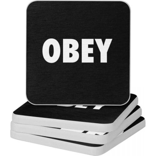 OBEY THEY LIVE Diatomite Square Round Coaster Non-slip Cup Bonsai Mat Soap Toothbrush Pad Diameter 10cm