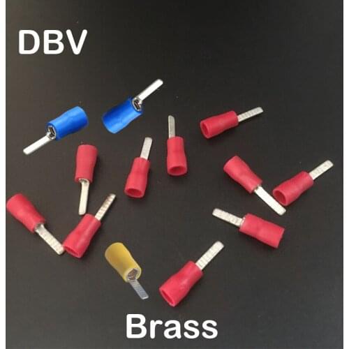 DBV5.5-18 DBV8-14 Blue Red Yellow Black Green Brass Pre-Insulated Chip shaped Flat Blade Cable Lug Connector Crimp Terminal