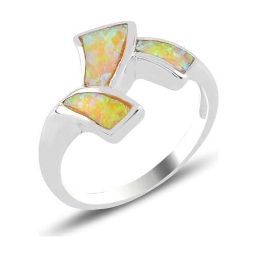 Silver 925 Sterling Opal Stone Ring