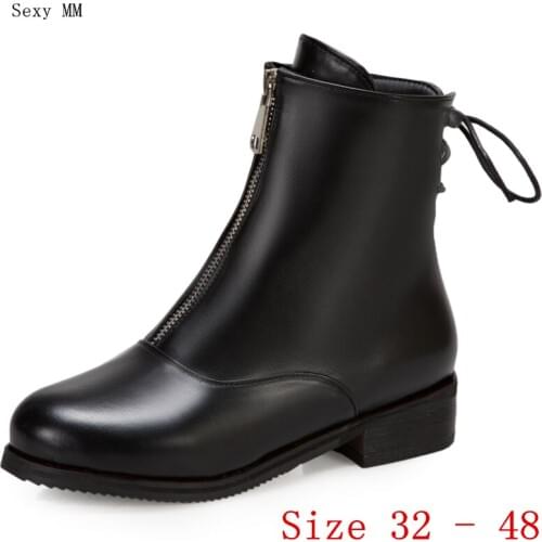 Spring Autumn Low Heels Woman Ankle Chelsea Boots Women Casual Shoes Low Heel Short Boots Small Plus Size 32 - 48