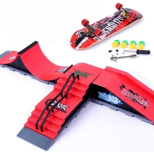 Finger Skateboards Skate Park Ramp Parts Model for Tech Practice Deck Children Christmas Gift Set Fingerboard Toys for Kids