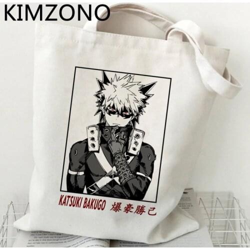 My Hero Academia Bakugo shopping bag shopper shopping tote grocery cotton bag string bolsas ecologicas shoping sacola sacolas