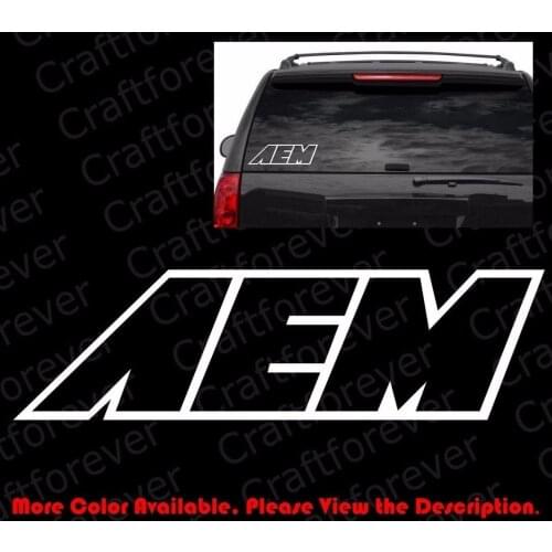 For (2Pcs) Outline Only AEM OUTLINED LOGO Intake Vinyl Decal Car Window/Sticker RC013