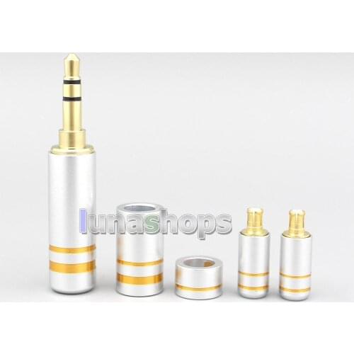 LN007066 High Quality Aluminum Housing 3.5mm 2.5mm 4.4mm + Splitter + Slider + A2DC Pins Kits Male Custom DIY Adapter Plugs