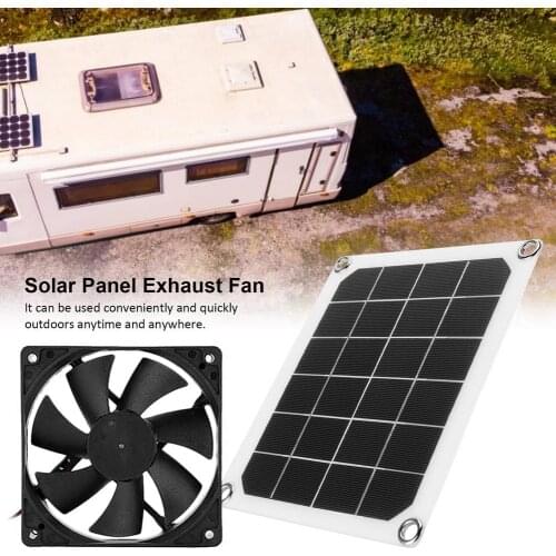 5V10W Solar Exhaust Fan Air Extractor 6In Waterproof Mini Ventilator Solar Panel Powered Fan For Dog Chicken House Greenhouse RV