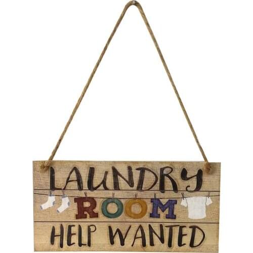 Laundry Room Help Wanted Wall Plaque Sign Hanging Wall Door Sign Decor Ornament