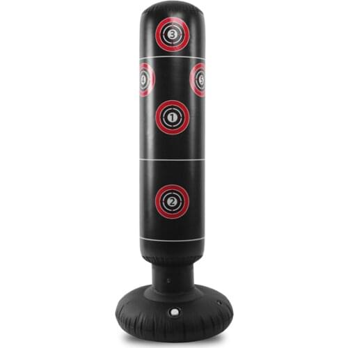 155cm Adult Kids Fitness Punching Bag Inflatable Punching Sack Stand Boxing Bag Toy PVC Home Gym Workout Exercise Tower Bag