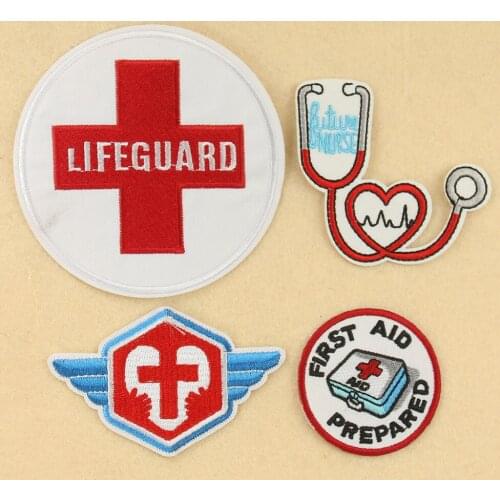 Creative Armband Tactical Gear Cloth Patches Doctor Stethoscope First aid Prepared RED CROSS Medical Symble Embroidery Patch