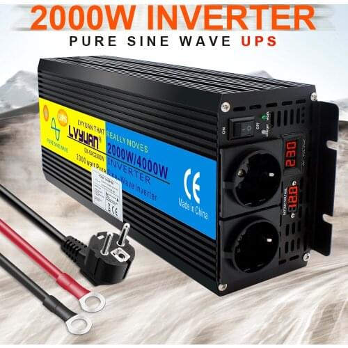 4000W Peak DC 12V to AC 220V-230V outing/Home LCD UPS Pure sine wave Quiet and Fast Charge power supply Power Inverter
