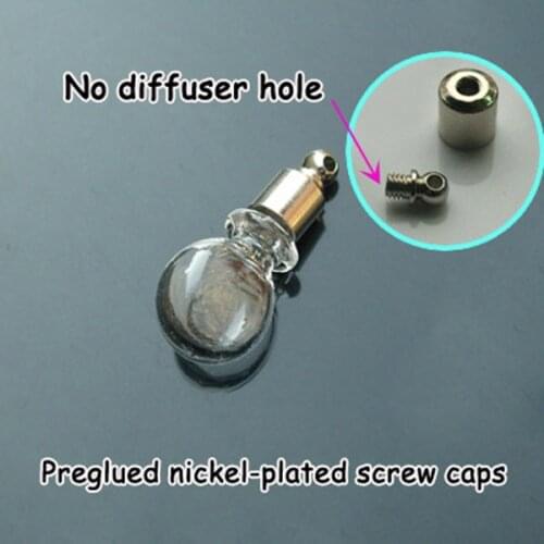 5MM Crystal Ball with Preglued Nickel-plated screw caps Perfume essential oil charm name on rice art jewelry