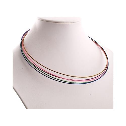 De Bijoux Fashion DIY 50PCS Steel Metal 1mm Mix 5 Colors Necklace Chaplet, Torques,Collar,Choker