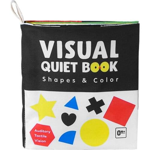 Baby Book Toys For Toddler Newborn Infant Soft Cloth Books Baby Quiet Book Early Educational Black White Book Visual Stimulation