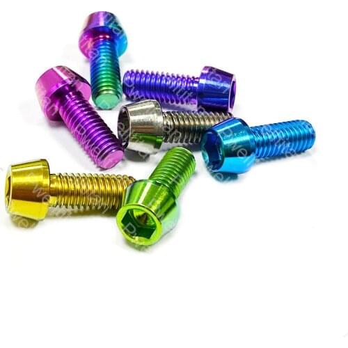 DIN 912 M5 Titanium Bolt 10 15 20 25 30 35 MM Allen Hex Hexagon Socket Tapered Head Cap Screws 2 PCS