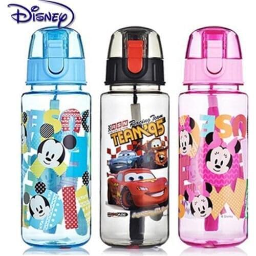 Disney Eco-friendly Kids Drinking Cartoon Water Bottles BPA Free Tritan Straw Children Bottle Children Kettle Portable Bottle