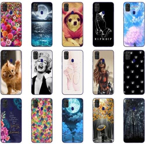 F For Samsung M21 Case 6.4" Soft Silicon Tpu Cover For Samsung Galaxy M11 M21 SM-M215FZGUSER m215 Bumper Funda 360 Protective