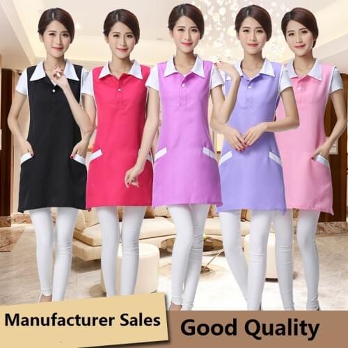 2020 Beauty salon beautician work clothes apron Korean version fashion nail waitress sleeveless skirt female supermarket apron