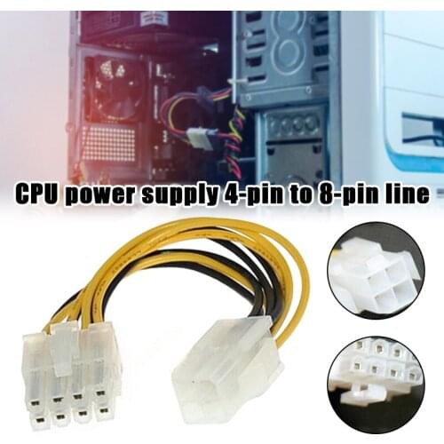 4 Pin Male to 8 Pin Female EPS Power Cable CPU Power Supply Adapter 4-Pin Extension Cord CPU Power Supply Adapter Cables DJA88