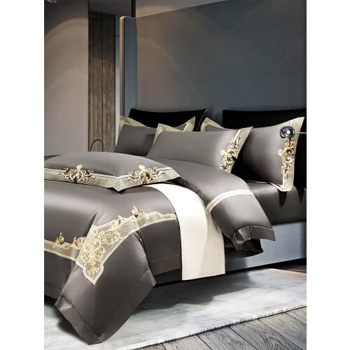 4Pcs/6Pcs Bedding Set Luxury Double Bed Cover 150 Duvet Cover220x240 For Home Embroidery Linens Bedspread Sheet