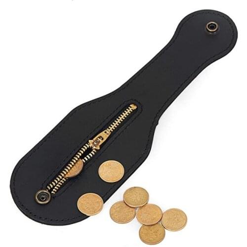 Leather tempo coin purse buckle belt type coin purse outdoor self-defense storage bag change coin storage small purse