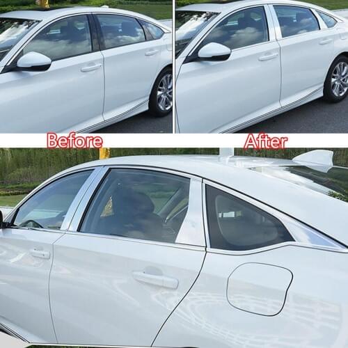 Stainless Car Exterior Window Pillar Decoration Cover Trim Styling Mouldings For Honda Accord 10th 2018 Accessories
