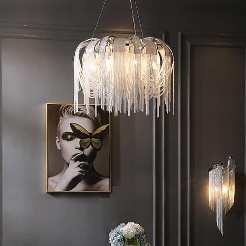 New modern tassel chandelier for living room bedroom lamp indoor lighting luxury led chandelier lighting lustre wire lamp