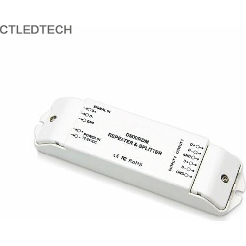 All New DMX512 RDM Signal Amplifier two output channels with Wrong wiring protection at DMX/RDM input and output port