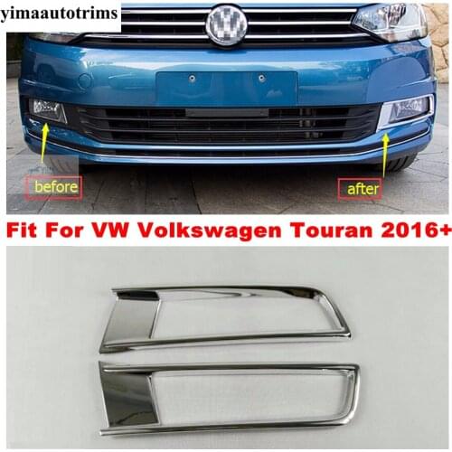 Front Bumper Fog Lights Lamps Frame Decoration ABS Exterior Accessories Cover Trim Fit For VW Volkswagen Touran 2016 - 2019