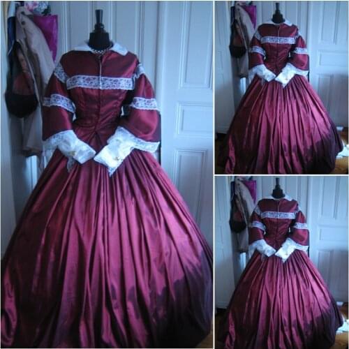 HistoricalCustomer-made Blue 1800S Victorian dress 1860s Civil war Dress Vintage dress Traveling Visiting suit US6-36 V-326