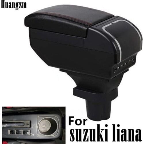 For suzuki liana armrest box central Store content Storage box armrest box with cup holder ashtray 9USB interface