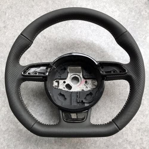 NoEnName_Null for Audi A3 A4 A5 A6 A7 Q3 Q5 Q7 fully perforated steering wheel flat bottom steering wheel campaign