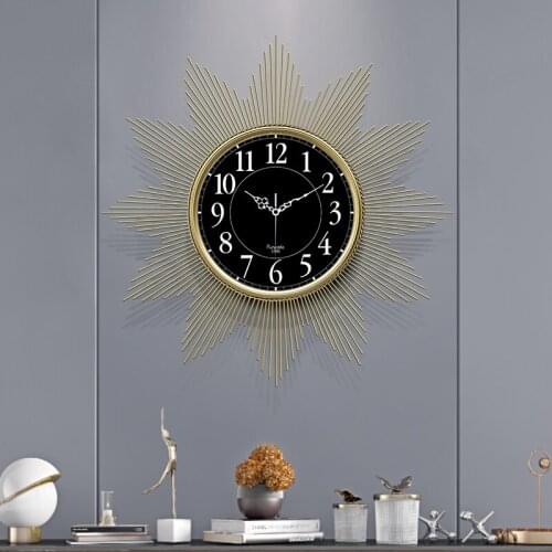 Silent Wall Clock Modern Design Large Luxury Home Decoration Clock Single Kitchen Duvar Saati Metal Sheet Decoration AA60WC