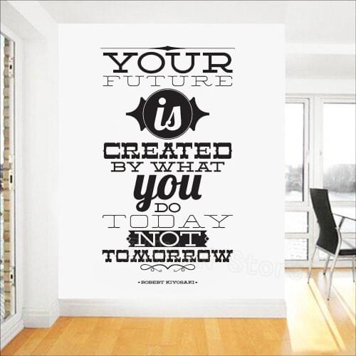 Inspirational Quotes Wall Stickers " Your Future..Today" Office Room Wall Decor Home Decoration Living Room Wall Decal Rule Z576