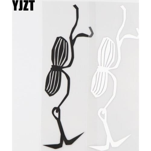 YJZT 6.6×15.4CM Ninja Judo Karate Climbing Rope Vinyl Decorative Pattern Classic Car Sticker Black / Silver 20C-0142