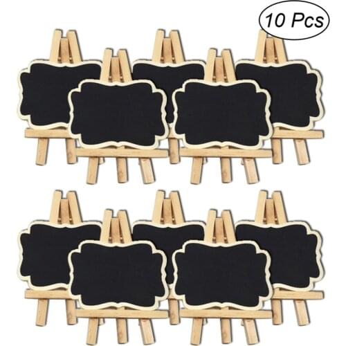 10pcs Framed Chalkboard Place Cards With Easel Mini Wooden Blackboard Chalkboard Stick Stand Holder Event Party Decor